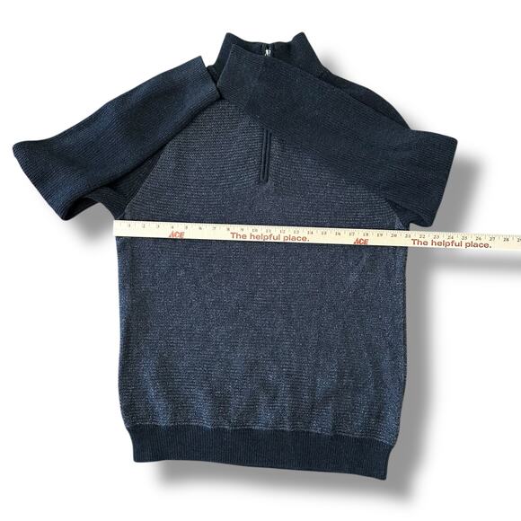 Banana Republic Men’s Charcoal & Dark Gray Half Zip Mock Neck Sweater Size L - Picture 3 of 10